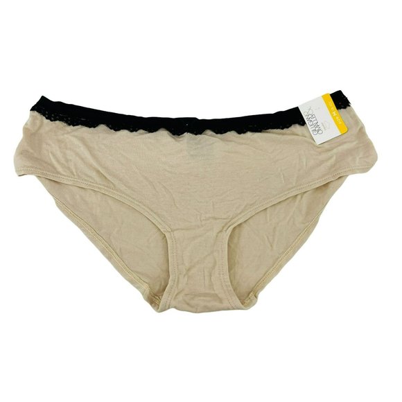 Other - Hiphugger Hipster Modal Panty Size Medium Mochachino Black Lace